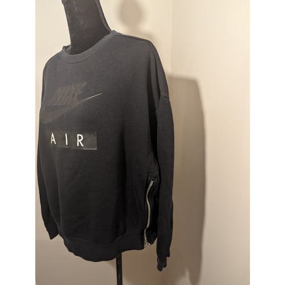 Nike Air Sport Med Crew logo oversized boxy sporty side zip pullover sweatshirt - Picture 2 of 8
